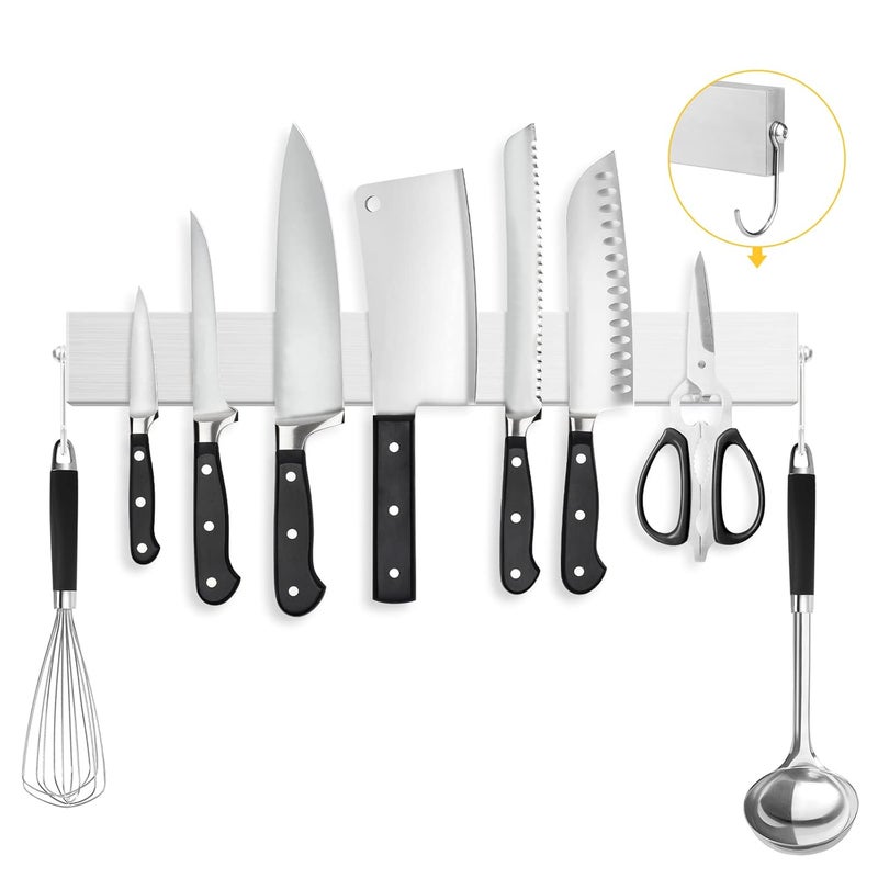 Qoosea Magnetic Knife Holder for Wall 16 Inch Stainless Steel Knife Magnetic Strip with Fully Strong Magnetic MultiPurpose Used as Knife Holder Magnetic Tool Organizer Art Supply Home Organizer - Image 1