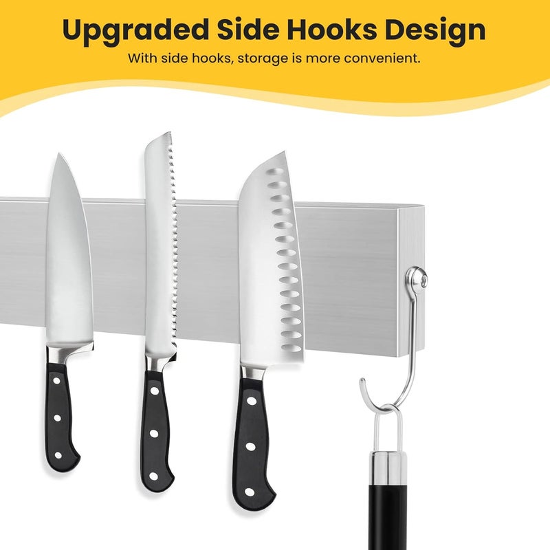 Qoosea Magnetic Knife Holder for Wall 16 Inch Stainless Steel Knife Magnetic Strip with Fully Strong Magnetic MultiPurpose Used as Knife Holder Magnetic Tool Organizer Art Supply Home Organizer - Image 4