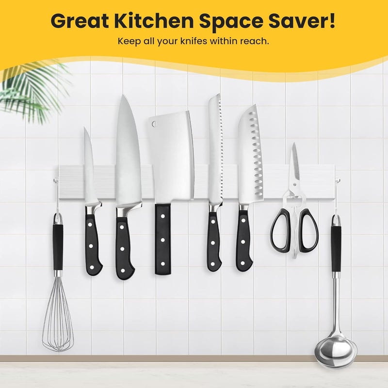 Qoosea Magnetic Knife Holder for Wall 16 Inch Stainless Steel Knife Magnetic Strip with Fully Strong Magnetic MultiPurpose Used as Knife Holder Magnetic Tool Organizer Art Supply Home Organizer - Image 5