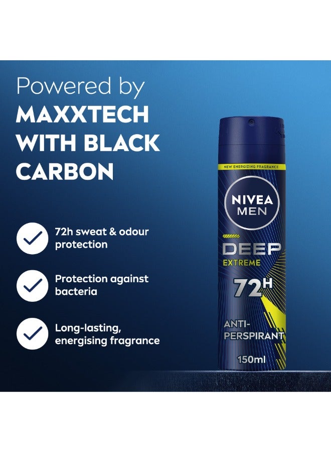 Nivea Men Deep Extreme Maxxtech Antiperspirant Spray 150ml  - Image 3