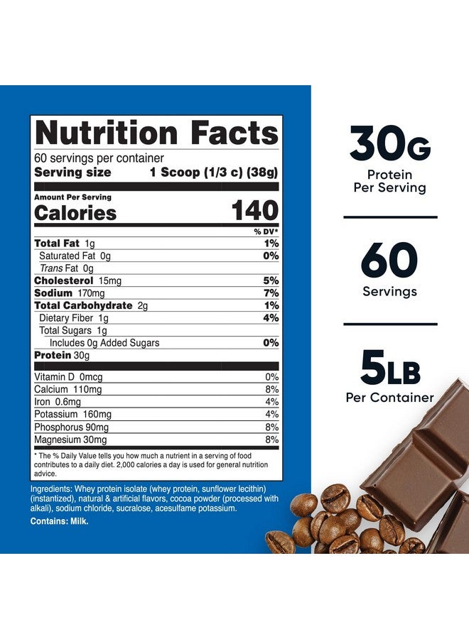نيوتريكوست بروتين مصل اللبن المعزول (موكا) 5 رطل - خالي من الغلوتين وغير معدل وراثيًا - Image 2