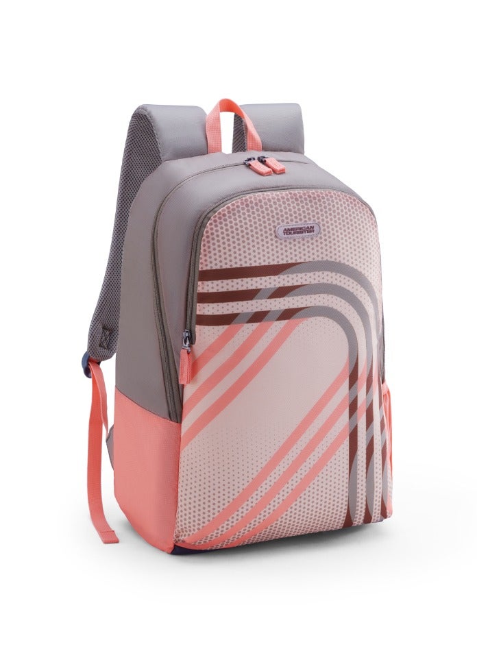 Aleo Backpack Polyester 20L Capacity, 15.6" Laptop Compartment, Beige|Front Zipper Pocket|Spacious Interior|Lightweight & Durable|Adjustable Shoulder Strap - 1 Year Global Warranty