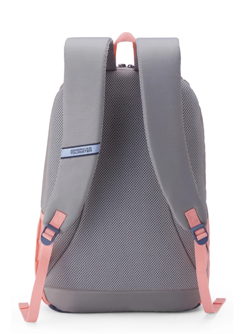 American Tourister Pink Aleo Backpack Polyester 20L Capacity, 15.6" Laptop Compartment, Beige|Front Zipper Pocket|Spacious Interior|Lightweight & Durable|Adjustable Shoulder Strap - 1 Year Global Warranty  | Best Price UAE