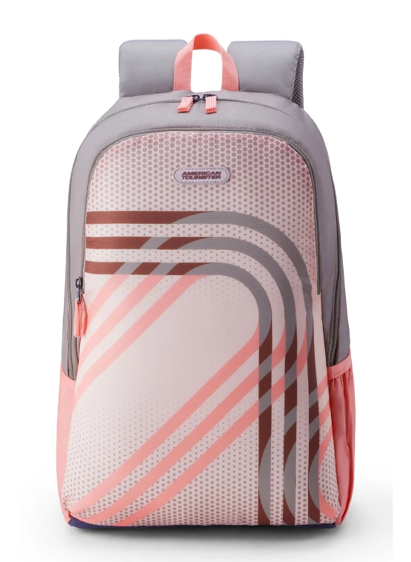 American Tourister Pink Aleo Backpack Polyester 20L Capacity, 15.6" Laptop Compartment, Beige|Front Zipper Pocket|Spacious Interior|Lightweight & Durable|Adjustable Shoulder Strap - 1 Year Global Warranty  | Best Price UAE