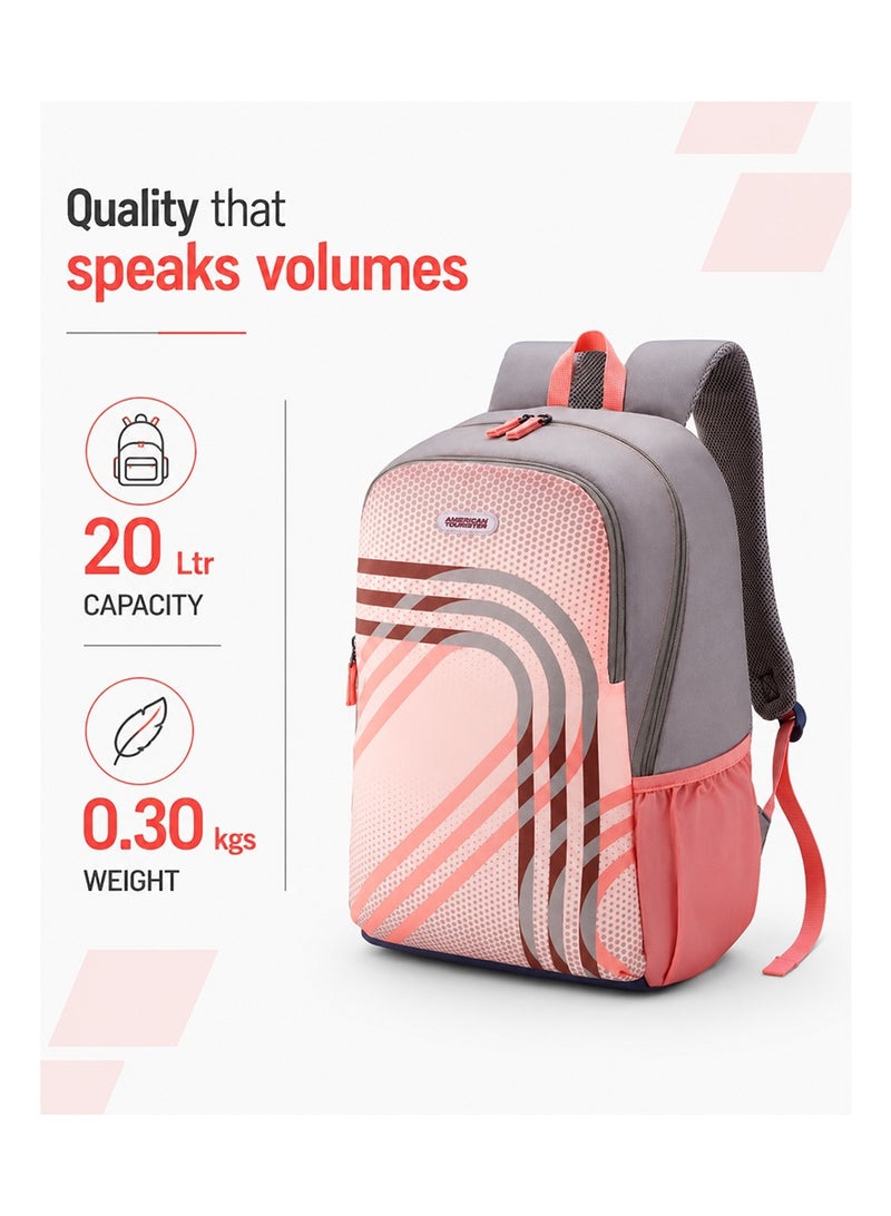 AMERICAN TOURISTER Aleo Backpack Polyester 20L Capacity, 15.6" Laptop Compartment, Beige|Front Zipper Pocket|Spacious Interior|Lightweight & Durable|Adjustable Shoulder Strap - 1 Year Global Warranty - Image 2