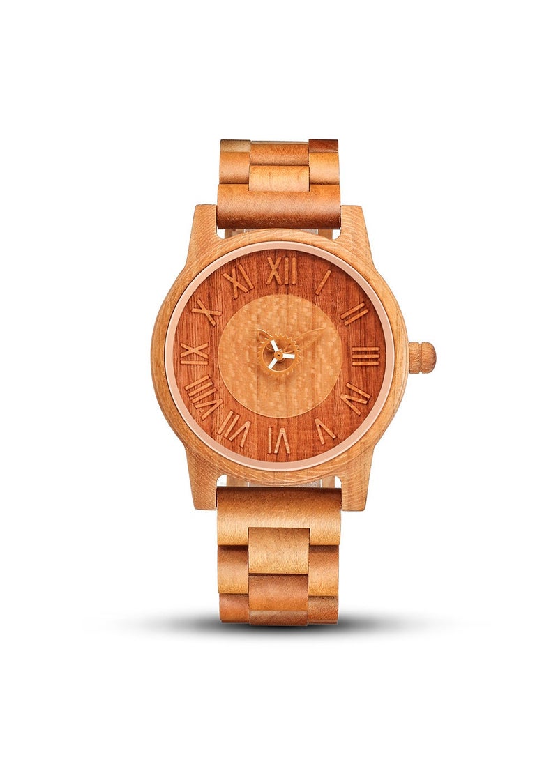 Factory Outlet Fashion Retro Red Cherry Wood Watch Foreign Trade Explosions Creative Mens and Womens Couple Quartz Wooden Watch Men's clothing  - Image 2