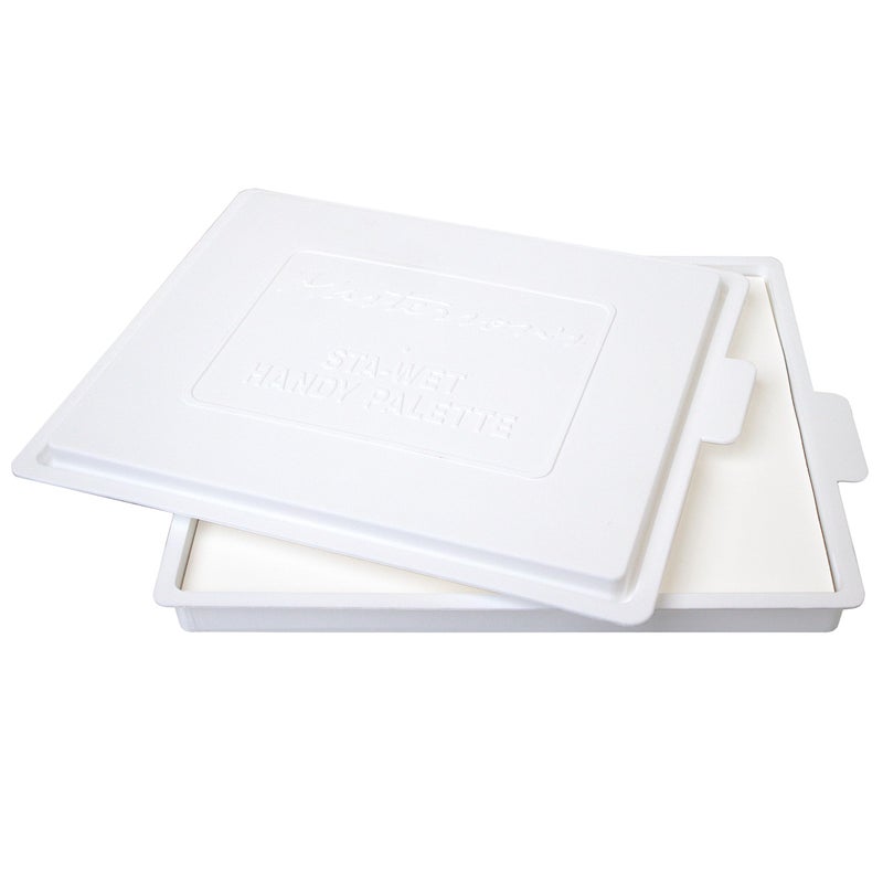 Masterson Sta-Wet Handy Palette Airtight Paint Palette Keeps Paint Fresh for Days, 8.5 by 7 Inches, Made in USA - Image 1