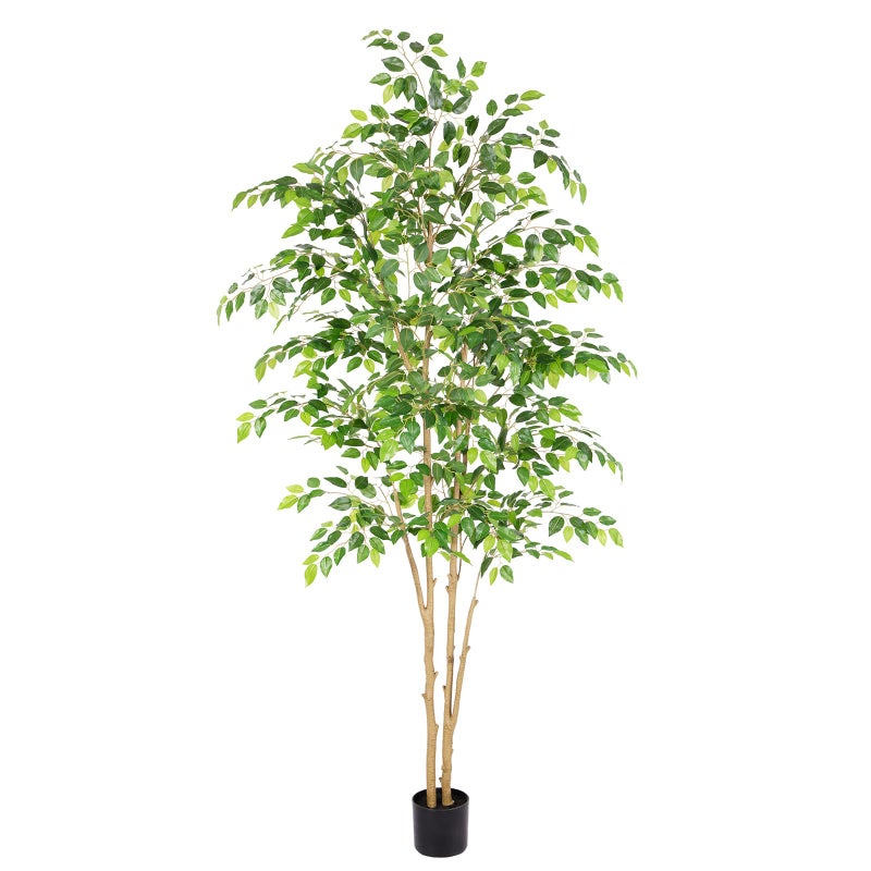 Nafresh Tall UV Resistant Ficus Tree Artificialï¼Œ7ft(84in) Realistic Texture Potted Faux Ficus Treeï¼Œ Fake Trees Indoor Outdoor for Home Office Living Room Bedroom Foyer Porch Decor. - Image 1