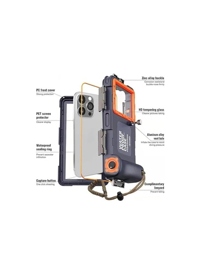 Generic - IP68 Waterproof Case for iPhone 16/Plus/Pro/Pro Max,Universal Diving Underwater Phone Case,Sealed Underwater Photography Protective Cover Suitable for Swimming  Snorkeling - Image 1