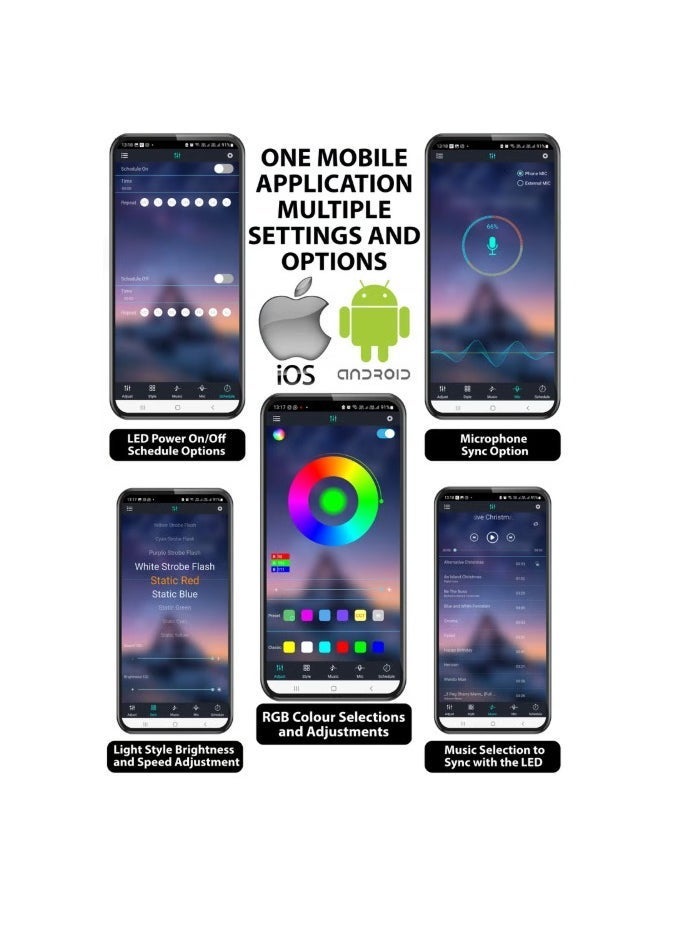 ELTRAZONE 5M Flexible Smart Bluetooth RGB LED Strip Light – USB Powered, Music Sync Lighting, Mobile App Control, Multi-Color LED Light Strip for Home Decor, Bedroom, Kitchen, Car, Parties, and Outdoor Spaces - Image 2