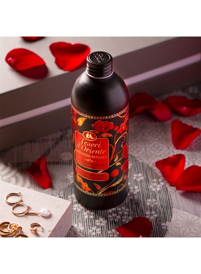 Tesori d'Oriente :كريم الاستحمام "طقوس يابانية" بزيت تسوباكي والفاوانيا، زجاجة سعة 16.9 أونصة سائلة (500 مل) [استيراد إيطالي] - Image 2