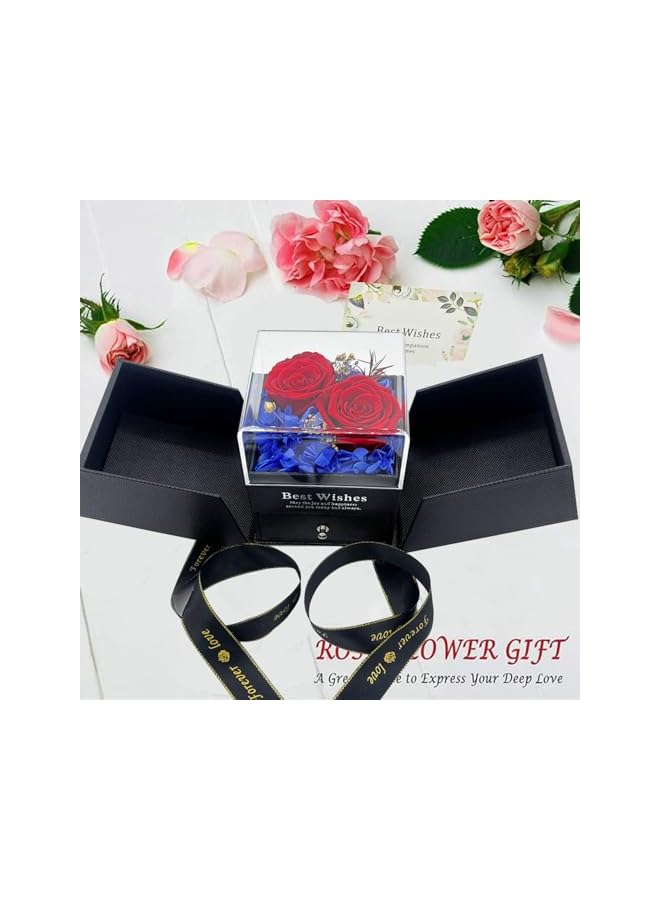 erorex Preserved Red Real Rose with I Love You Necklace, Eternal Flowers Rose Gifts for Women, Mom, Wife and Girlfriend on Christmas Valentines Day Mothers Day Anniversary Birthday Gifts for Her  - Image 2
