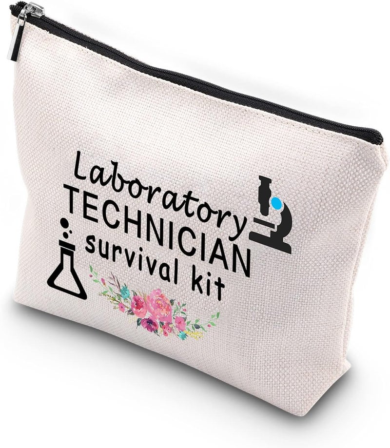 WCGXKO WCGXKO Laboratory Technician Survival Kit Lab Tech Laboratory Science Zipper Pouch Makeup Bag Gift (Laboratory Technician Survival)