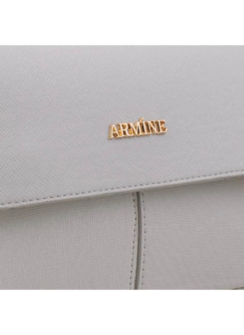 ARMINE White Plain Women's Medium Size Classic Handbag
