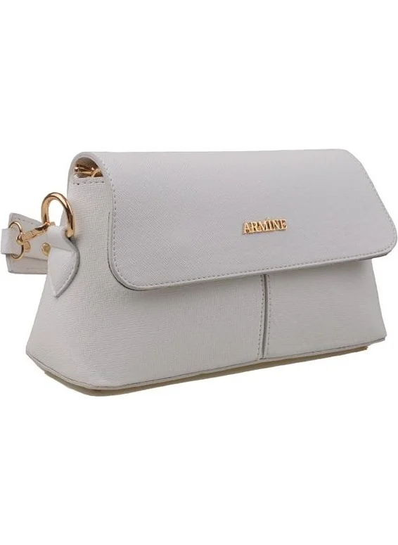 ARMINE White Plain Women's Medium Size Classic Handbag