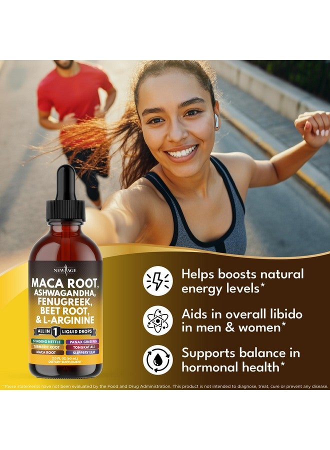 New Age Organic Maca Root Liquid Drops with Ashwagandha, Nettle, Fenugreek, Beet Root and L-Arginine Liquid Multivitamin for Women and Men (1) - Image 5