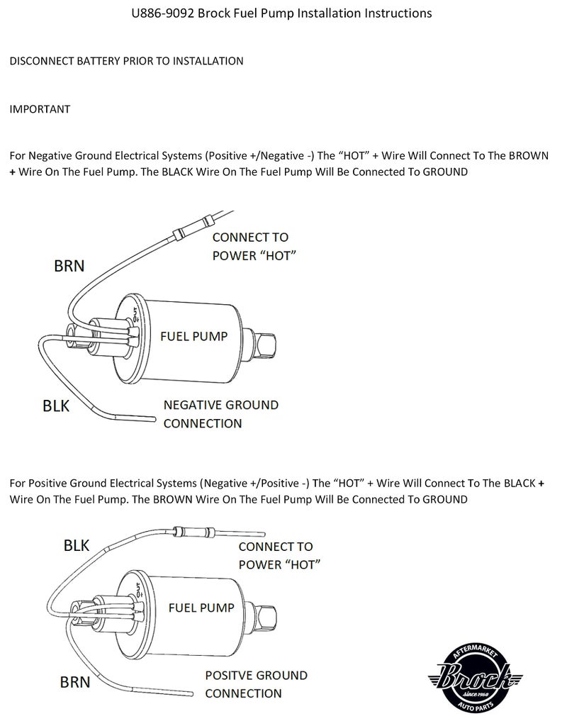 Brock Replacement Universal 6 Volt Electric Fuel Pump w/Installation Kit Inline Type 5-8 PSI 5/16 Inlet & Outlet Compatible with Carbureted Models E8011 SP1124 - Image 5