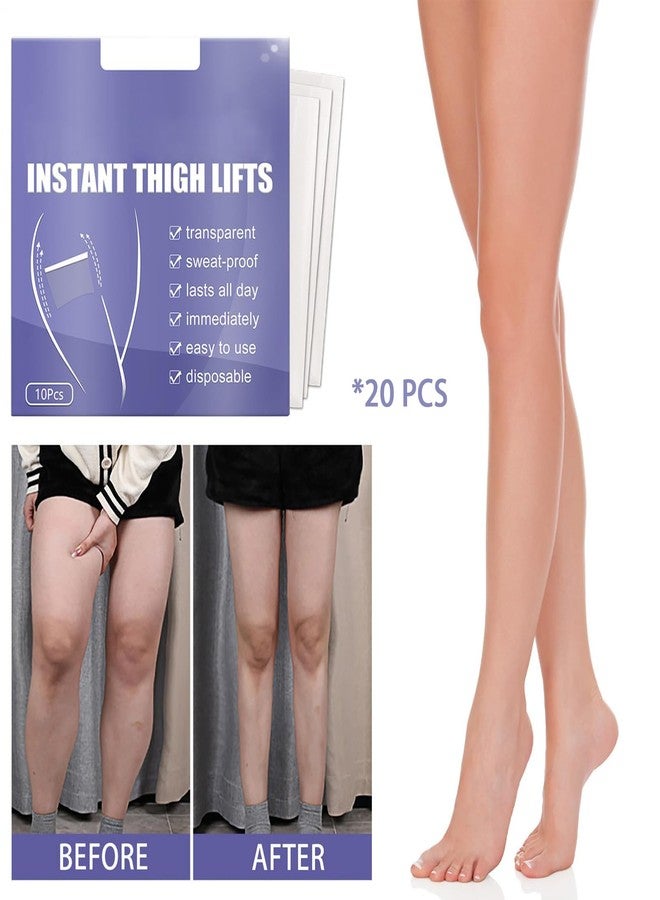 سكويشي 20 قطعة من شريط رفع الفخذين، لاصق مضاد للاحتكاك للفخذين، وسادة للفخذين، شريط للبطن للنساء والرجال، دعم غير مرئي مقاوم للعرق طوال اليوم، حل لشد البشرة ونحتها - Image 2