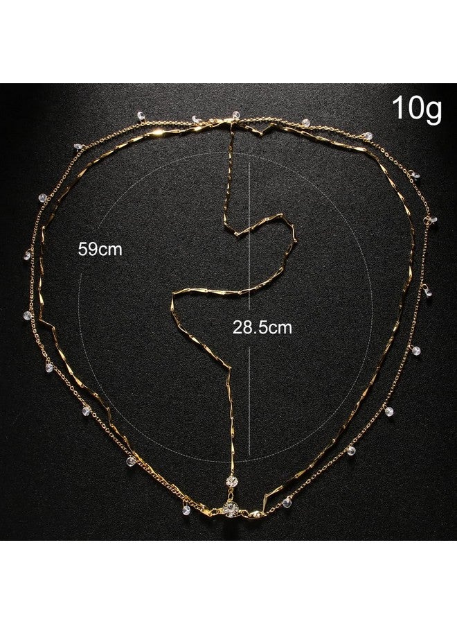STONEFANS Rhinestone Head Chain Jewelry Silver Bride Headpiece Wedding Headbands Chain Layered Festival Prom Hair Accessories for Women And Girls (Gold) - Image 2