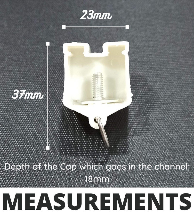 FAPBADRI End Cap/Lock for Curtain Channel/M Track - Material: Plastic - Colour: Ivory - 10 Pieces - Image 2
