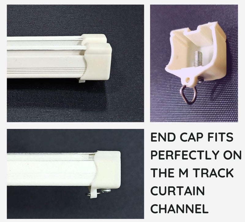 FAPBADRI End Cap/Lock for Curtain Channel/M Track - Material: Plastic - Colour: Ivory - 10 Pieces - Image 3