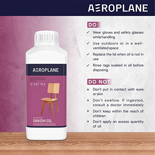 AEROPLANE - Danish Oil - Unique Linseed Oil Blend for Wood Finishing & Restoration - Natural Finish - 1L - Image 5