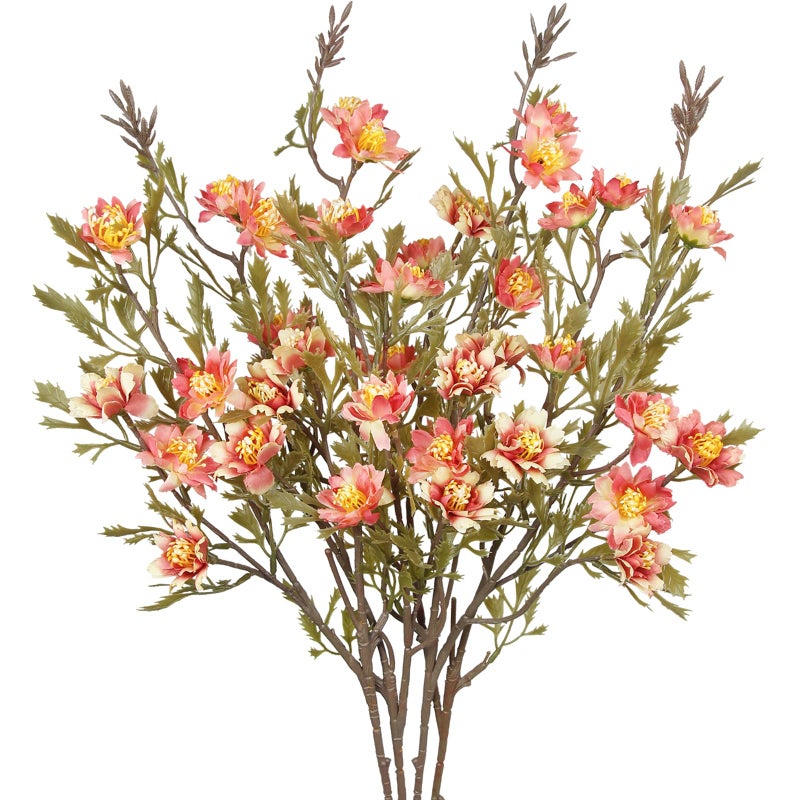 CITYES 4Pcs Artificial Flowers Daisy Flowers Wildflower Stems 33.5" Autumn Floral Arrangements Pink Fake Fall Branches for Vase Farmhouse Indoor Home Decor Table Centerpieces Thanksgiving Harvest - Image 1