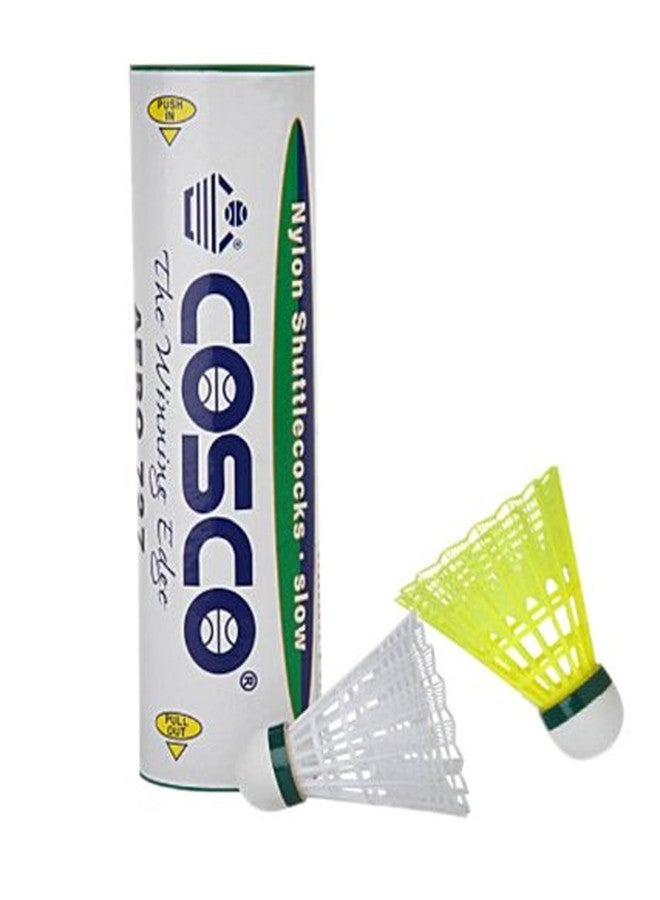 Cosco Original COSCO Shuttle cocks 'AERO 727' (High durable Nylon, training grade, foam base (White/Yellow) ,6 Pieces
