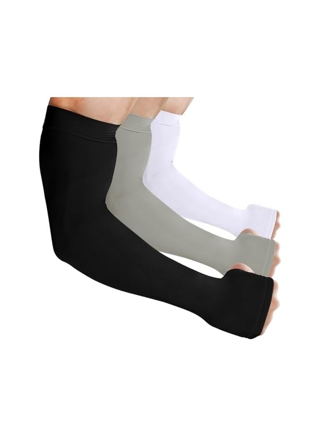 PROMASS Cooling Compression Arm Sleeves for Men Women with UV Cover,Women Men Summer Outdoor Sunblock Arm Cover with Thumb Hole - Image 1