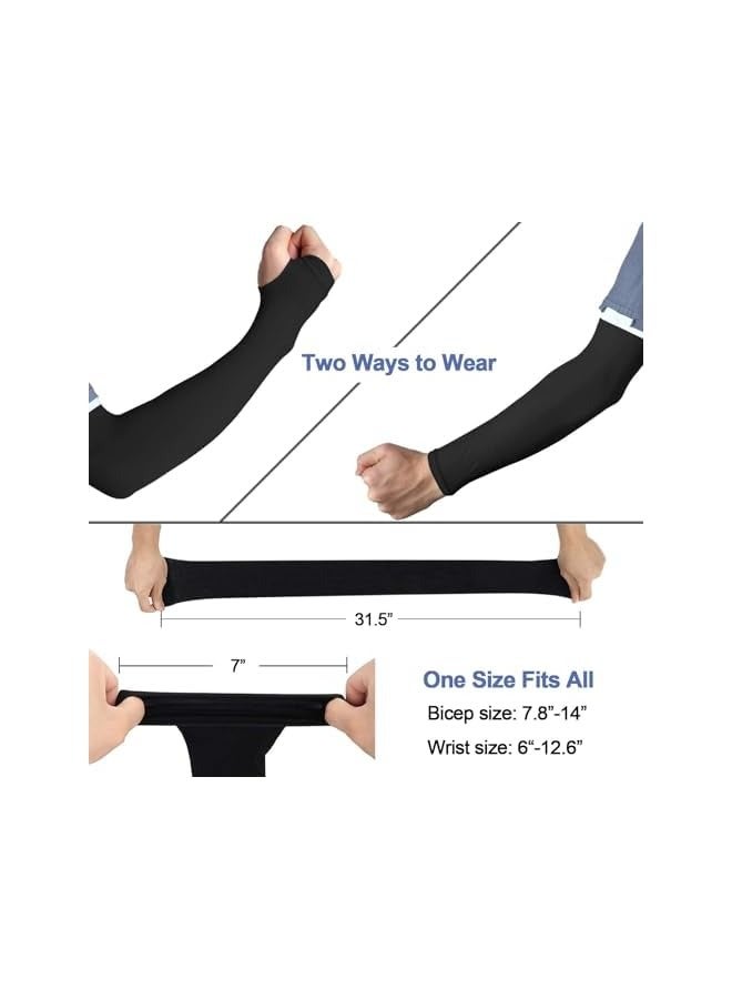 PROMASS Cooling Compression Arm Sleeves for Men Women with UV Cover,Women Men Summer Outdoor Sunblock Arm Cover with Thumb Hole - Image 3