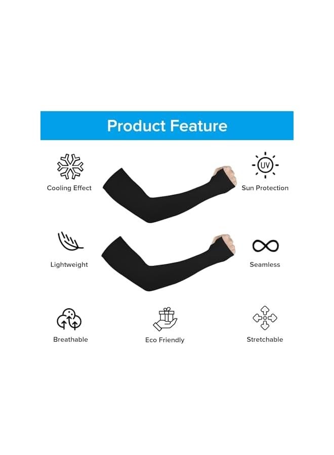 PROMASS Cooling Compression Arm Sleeves for Men Women with UV Cover,Women Men Summer Outdoor Sunblock Arm Cover with Thumb Hole - Image 4