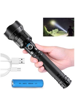 XiuWoo Rechargeable LED Flashlights High Lumens, 90000 Lumens Super Bright Zoomable Waterproof Flashlight with Batteries Included & 3 Modes, Powerful Handheld Flashlight for Camping Emergencies  - Image 1