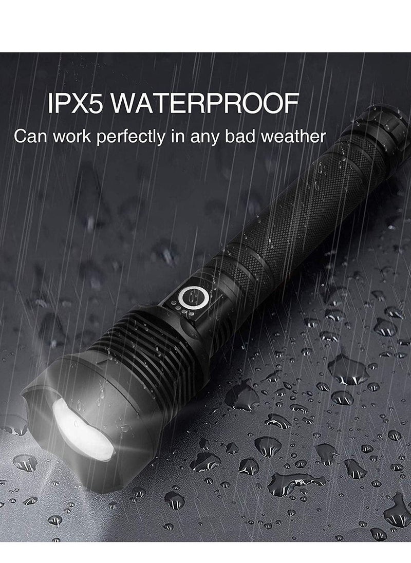 XiuWoo - Rechargeable LED Flashlights High Lumens, 90000 Lumens Super Bright Zoomable Waterproof Flashlight with Batteries Included & 3 Modes, Powerful Handheld Flashlight for Camping Emergencies - Image 1