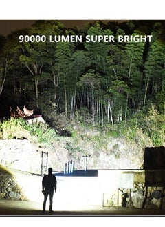XiuWoo Rechargeable LED Flashlights High Lumens, 90000 Lumens Super Bright Zoomable Waterproof Flashlight with Batteries Included & 3 Modes, Powerful Handheld Flashlight for Camping Emergencies  - Image 2