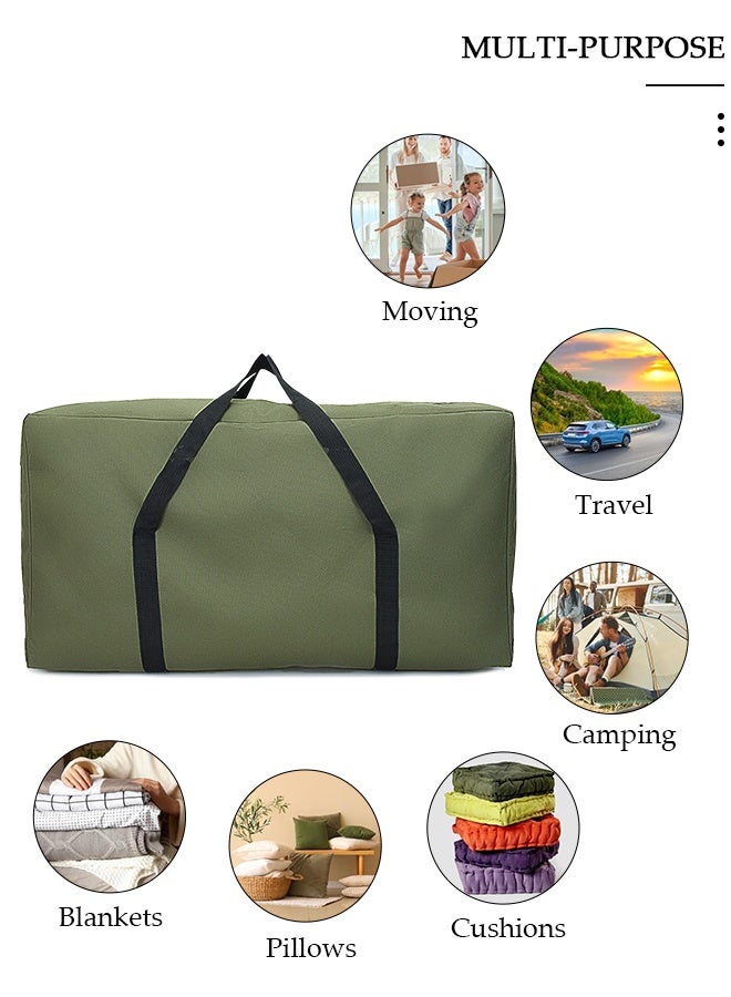 DUNISO Large Moving Bags, Foldable Storage Tote with Double Zippers, Storage Totes For Space Saving, Sturdy Carrying Handles for Travel, College Moving Supplies, Bedding, Clothes - Image 2