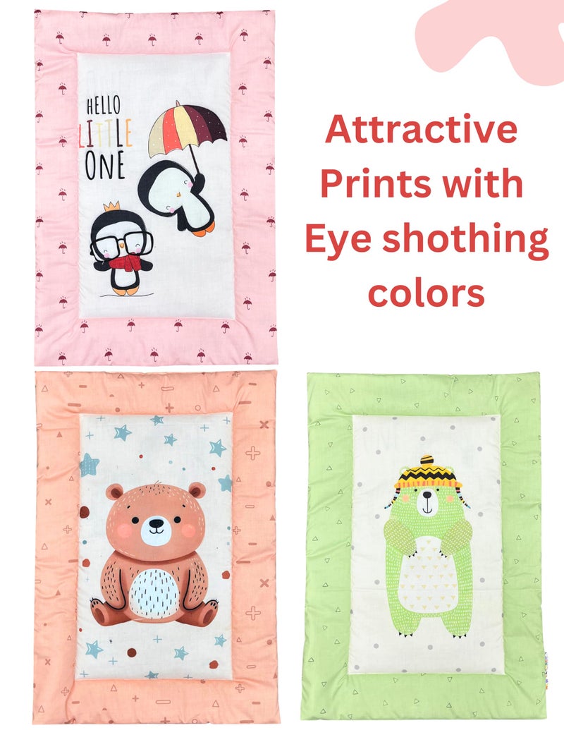 NEW COMERS® Diaper Changing Mat/Sleeping mats/Water Proof Bed Protector with Foam for New Born Baby | Pack of 3 (70 cm x 45 cm) Washer Safe Changing Mat | Newborn Essential | WP MAT_01 - Image 2