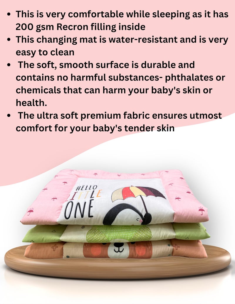 NEW COMERS® Diaper Changing Mat/Sleeping mats/Water Proof Bed Protector with Foam for New Born Baby | Pack of 3 (70 cm x 45 cm) Washer Safe Changing Mat | Newborn Essential | WP MAT_01 - Image 4