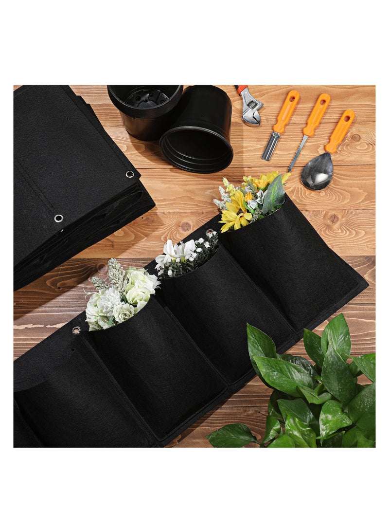 Loquat 2 Hanging Grow Bags Wall Planter Pockets 20 Zip Ties Flower Fence Planters Outdoor Home Decoration(100*30cm) - Image 2