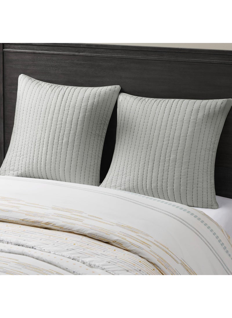 Ink+Ivy INKIVY Pillow Euro Sham 26x26 Quilted Grey 