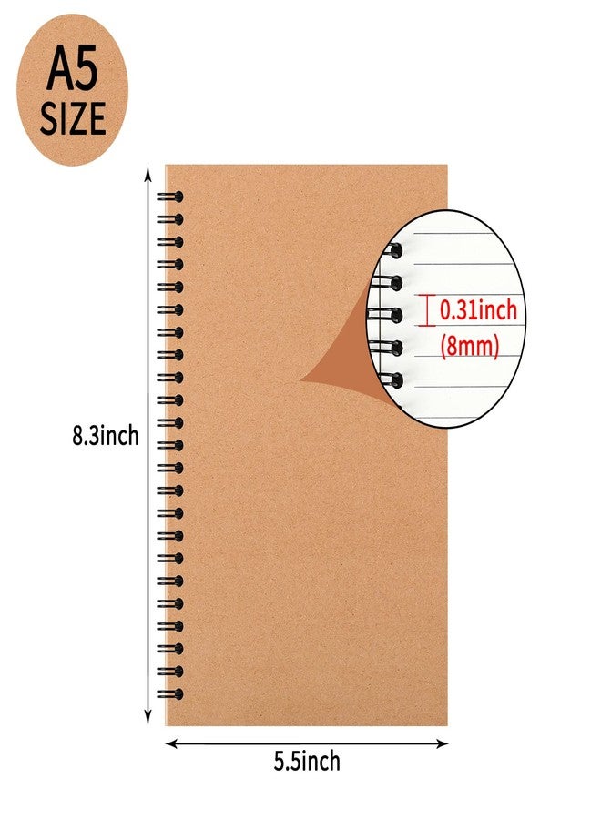 YOTNUS 24 Pack A5 Spiral Notebooks Journal with Kraft Cover, 5x8 Inches, Ruled Lined Paper, for Work, Sketches, Study, Notes Taking, Gifts, Brown (24 PCS(Lined)) - Image 2