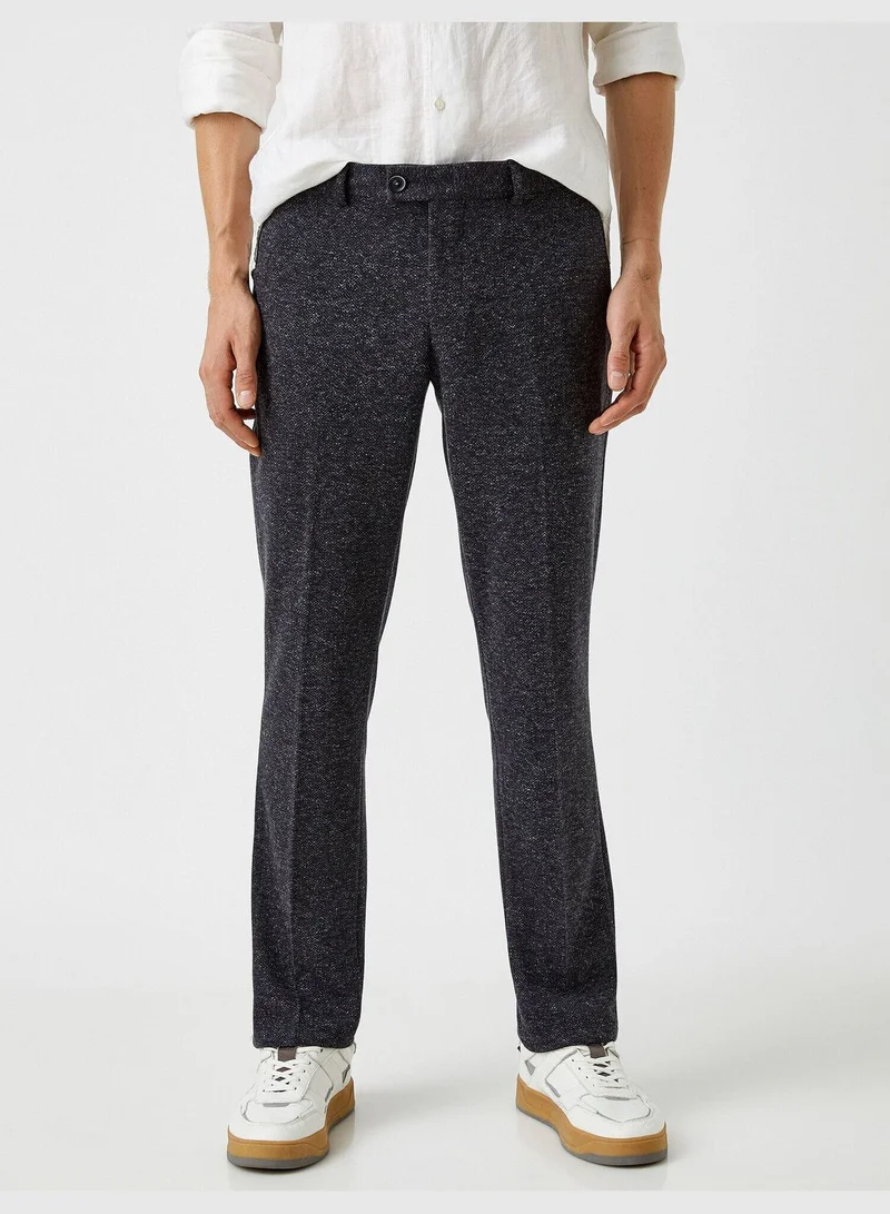 KOTON Linen Mix Slim Fit Chino Trousers