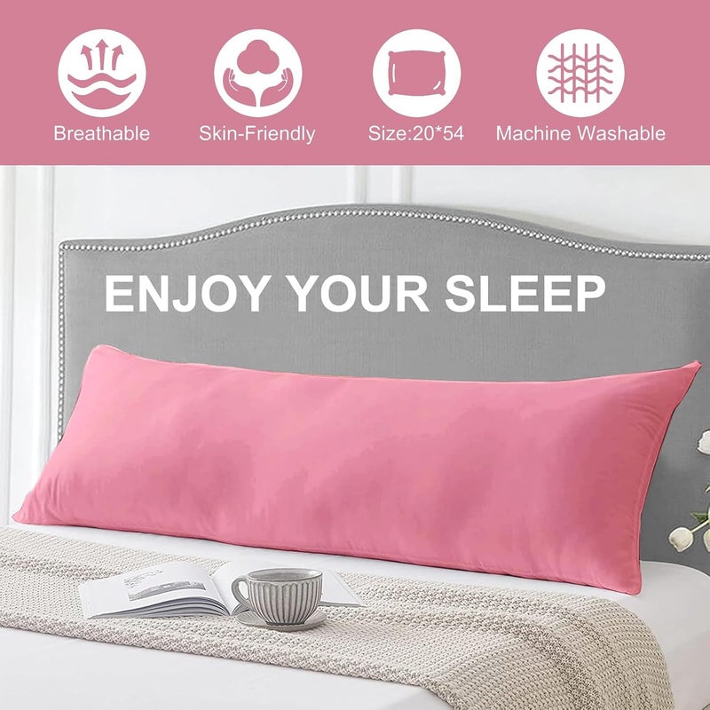 DOWNCOOL Large Body Pillow Insert- Breathable Full Body Pillow for Side Sleeper - Soft Long Bed Pillow for Adults - 20 x 54 inch (Pink) - Image 5