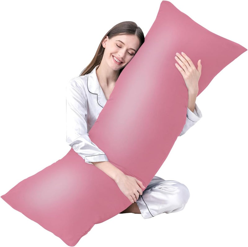 DOWNCOOL Large Body Pillow Insert- Breathable Full Body Pillow for Side Sleeper - Soft Long Bed Pillow for Adults - 20 x 54 inch (Pink) - Image 1