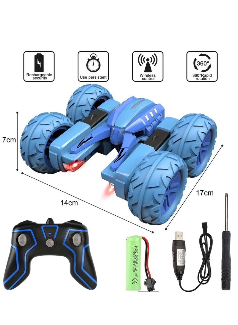 SYOSI RC Stunt Car Remote Control Car for Kids 4WD Trucks RC Crawler Vehicles Toys 360° Flips Rotation Off Road Excellent gift on occasions Blue - Image 2