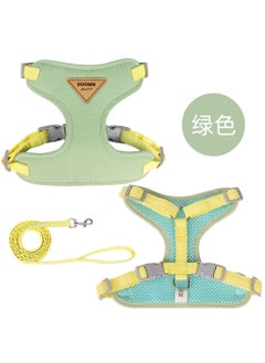 Cat Traction Belt Anti-slip Special Outdoor Use Walking Cat Rope English Short Vest Style Small Kitten Rope Workhorse Shape Green