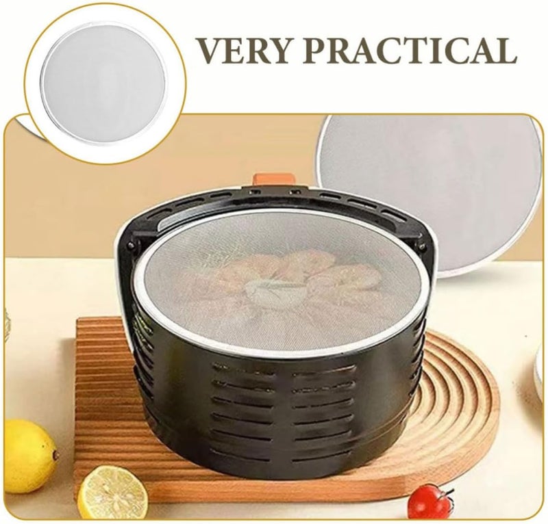 ABOOFAN Stainless Steel Air Fryer Oil Splash Guard with Mesh Splatter Screen, Universal Compatibility and Anti Oil Splattering Feature, Kitchen Accessory for Cooking and Frying - Image 3
