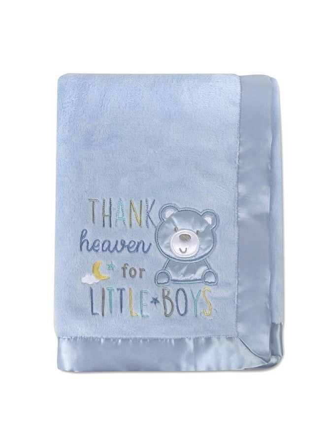 Baby Essentials 30x40 Fleece Baby Nursery Blanket with Satin Trim for Boys, Girls, and Unknown Gender Baby (Blue) - Image 2