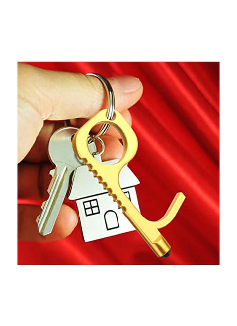 Durable Contactless Door Opener Tool Free Key No Touch Keychain Tool, 3 PACK Touchless Safe Tools with Stylus Function for Surface Touchscreen Handle Button
