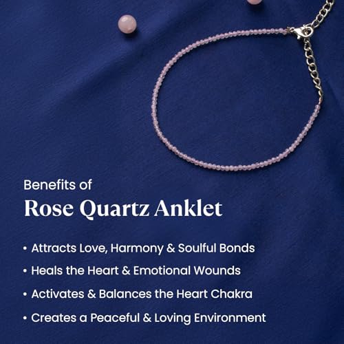 Astrotalk Rose Quartz Anklet | Stone of Love, Healing & Harmony | Rose Quartz Anklet for Women | Best Gift for Woman | Spiritual Jewellery for Women | Valentine Gift for Girlfriend - Image 3