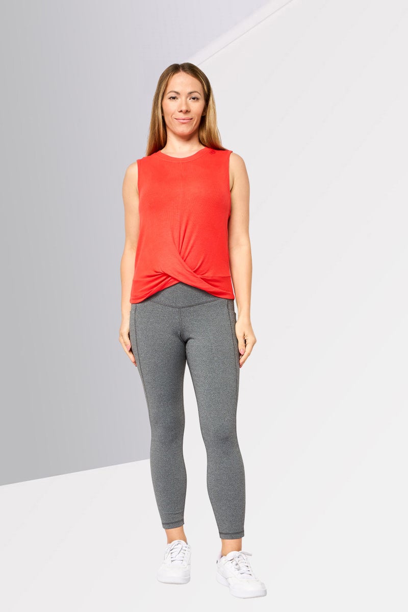 DKNY Sport Women Sportswear Fit Sleeveless Training Tank Top, Red - Image 2